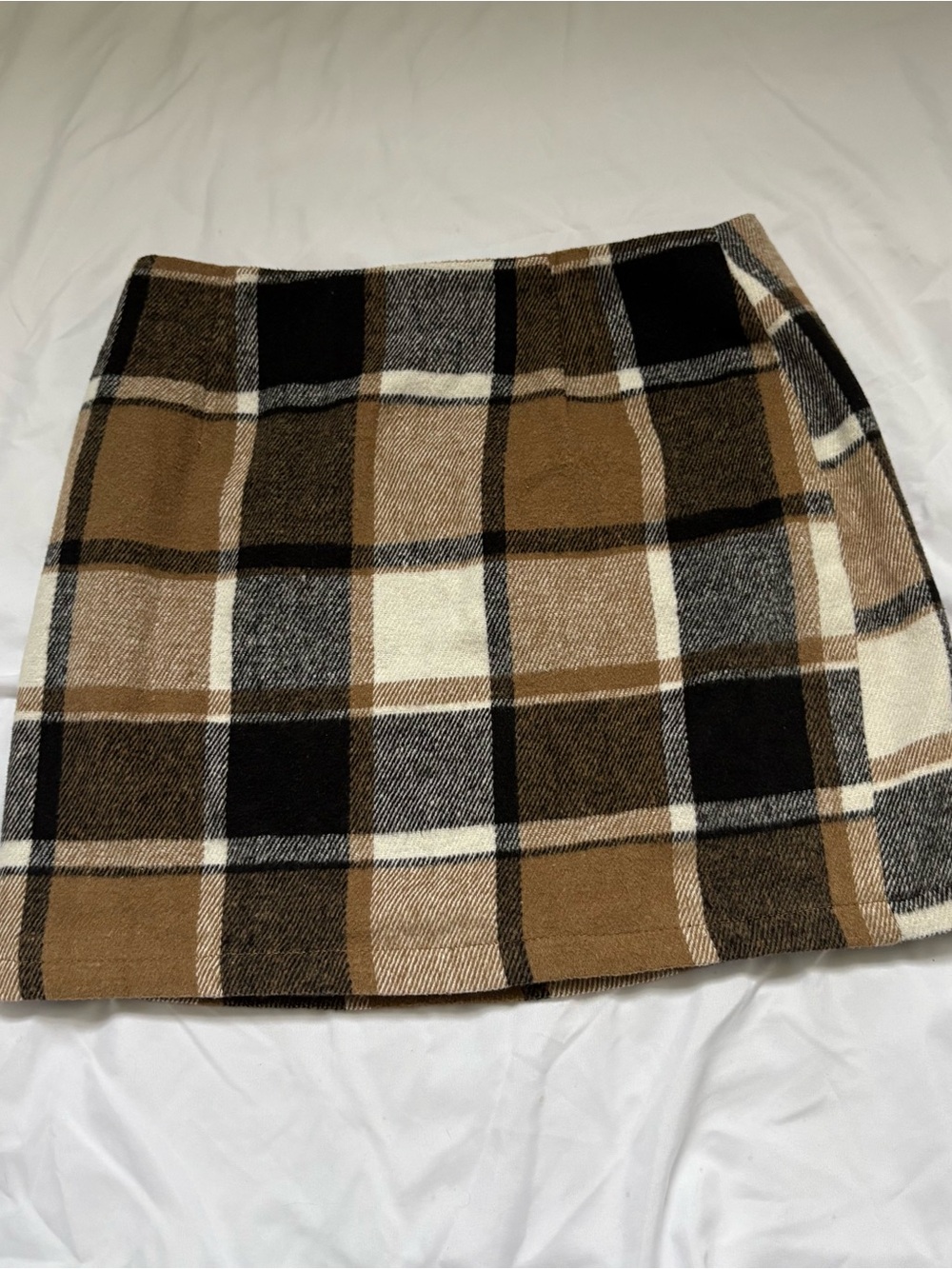 Plaid Brown & Black Mini Skirt